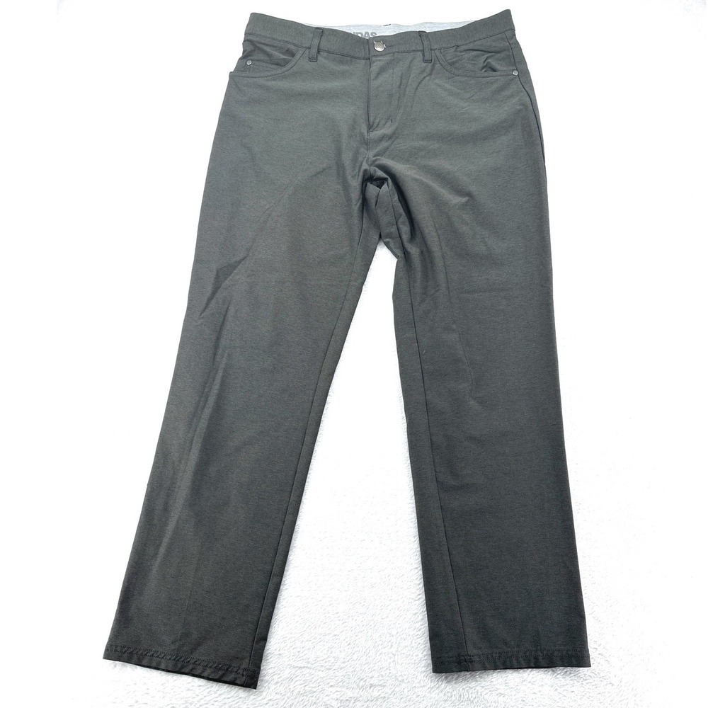 Adidas Mens‎ Golf Pants 35x28 Gray Performance Stretch 5-Pocket Trousers